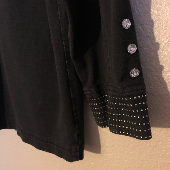 Black Stretch Denim Jacket Coat by Dream Jeannes - Picture 4 of 5